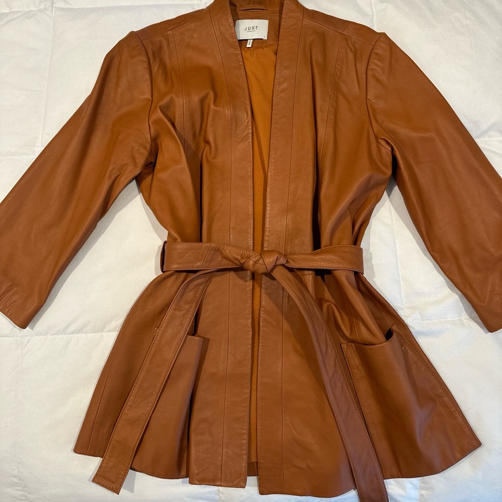 Lamb Leather Kimono Style Jacket